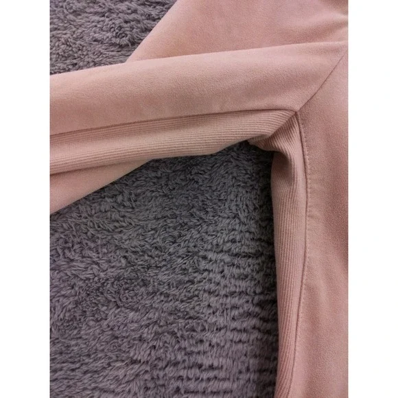 Calvin Klein Faux Suede Jacket Women's M Pink Full Zip Gold Hardware - Picture 4 of 8